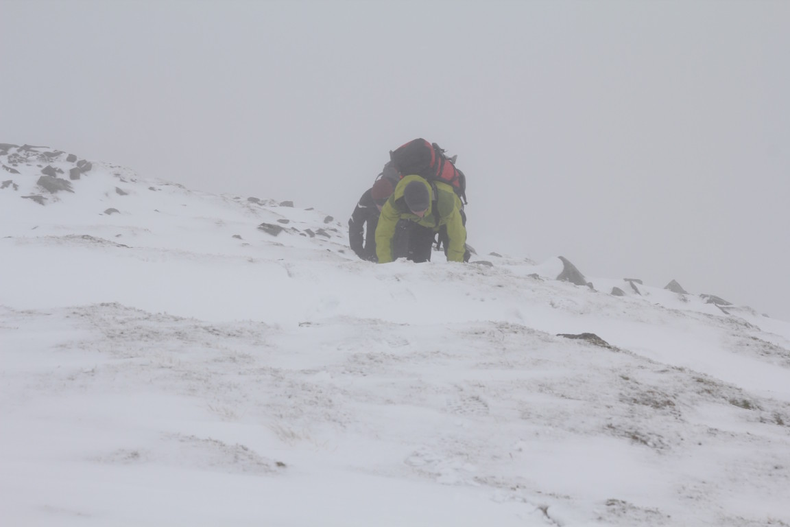 Tim And Simon Approaching Summit Of Helvellyn From Striding Edge
